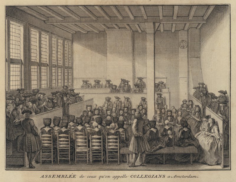 Kollégisták találkozója Amszterdamban, Hollandiában (metszet) alkotó: French School