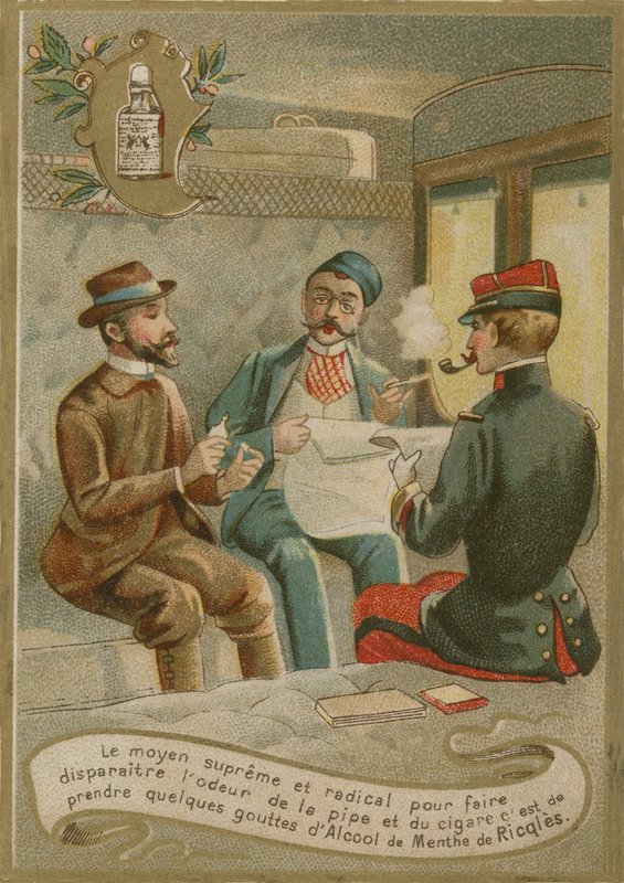 Menthe de Ricqles, kereskedelmi kártya alkotó: French School
