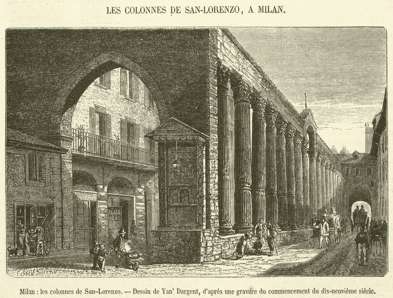 Milánó, San-Lorenzo oszlopai (metszet) alkotó: French School