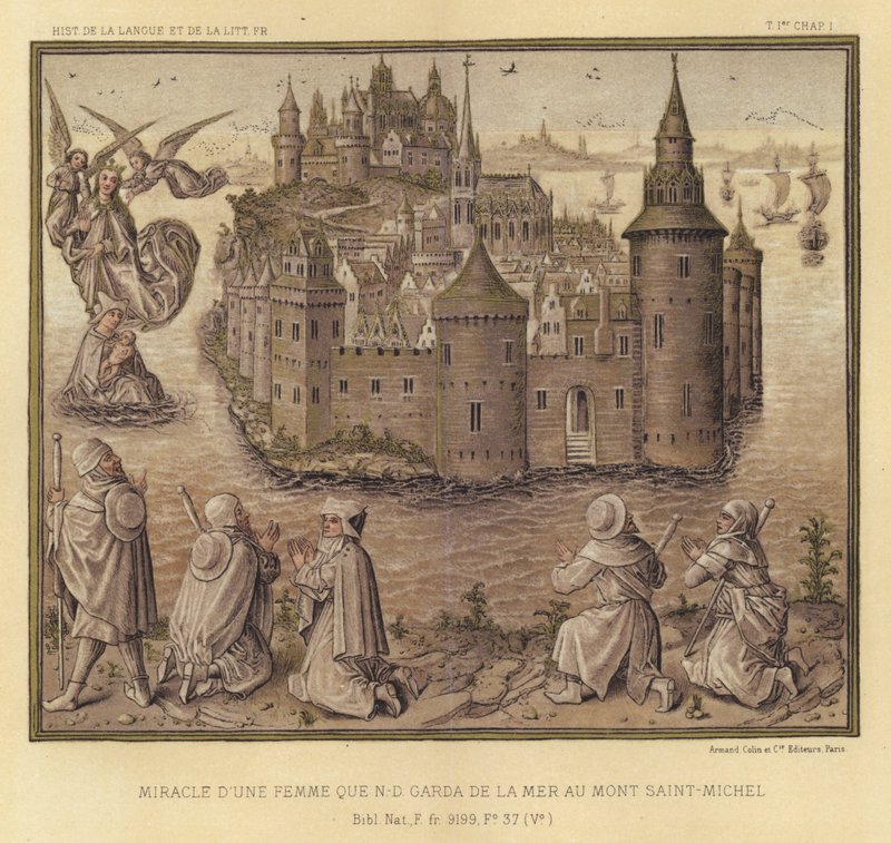 Egy nő csodája É-D Garda a tengertől Mont Saint-Michelig (színes litó) alkotó: French School
