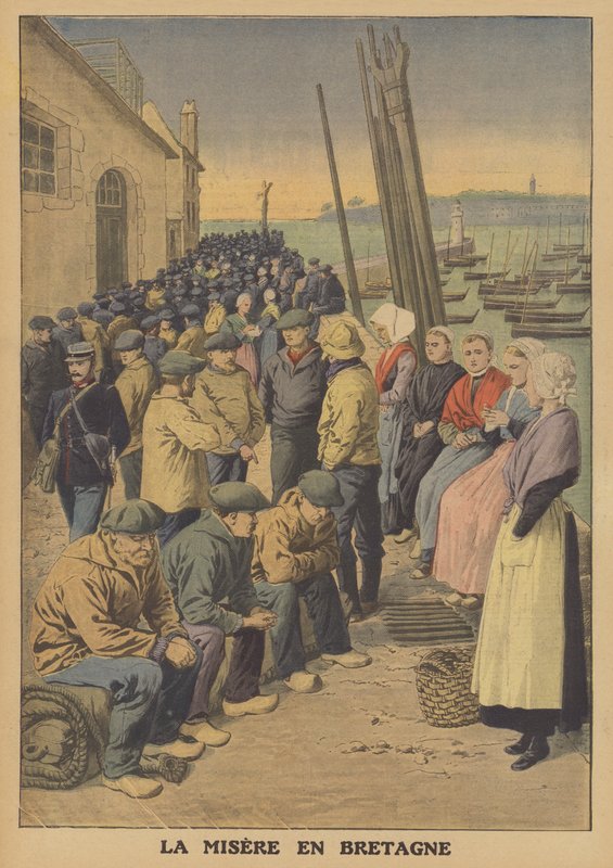 Nyomorság Bretagne-ban (színes litó) alkotó: French School