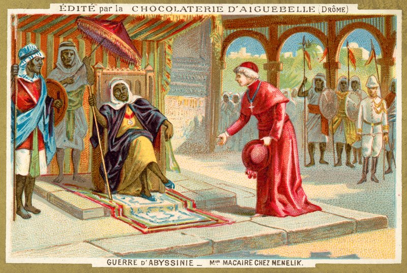 Monsignor Macaire meglátogatta II. Menelik etióp császárt az első olasz-etióp háború alatt alkotó: French School