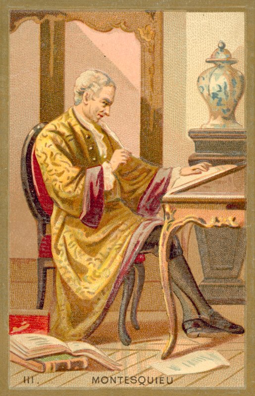 Montesquieu francia politikai filozófus és író (chromolitho) alkotó: French School