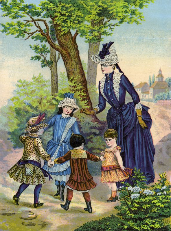 Anya gyerekekkel játszik az országban alkotó: French School