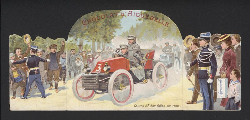 Motorverseny a nyílt pályán (chromolitho) alkotó: French School