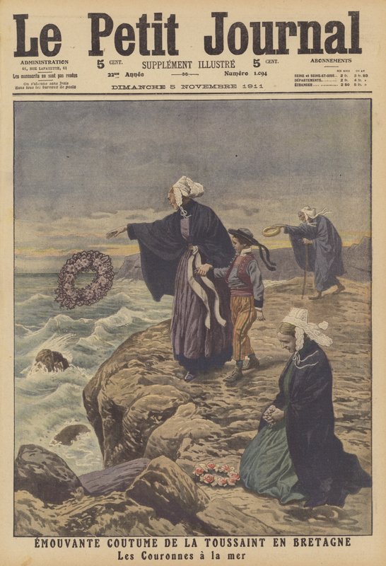 Mozgó hagyomány Mindenszentek napján Bretagne-ban (színes litó) alkotó: French School