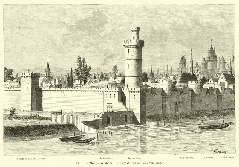 V. Károly fala és a Bois-torony, 1450 körül alkotó: French School