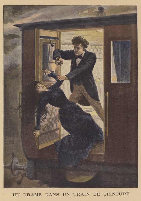 Gyilkosság egy Ceinture vasúti vonaton Párizsban alkotó: French School