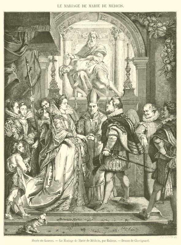 Louvre Múzeum, Marie de Medici házassága (metszet) alkotó: French School