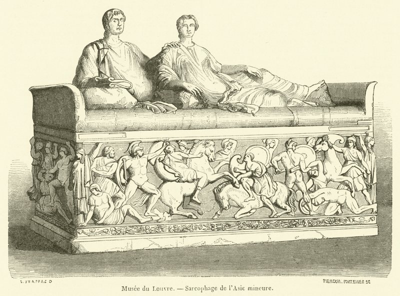 Louvre Múzeum, Kis-Ázsia szarkofágja (metszet) alkotó: French School