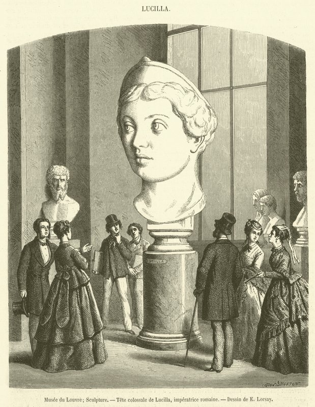 Louvre Múzeum, Szobrászat, Lucilla kolosszális feje, római császárné (metszet) alkotó: French School