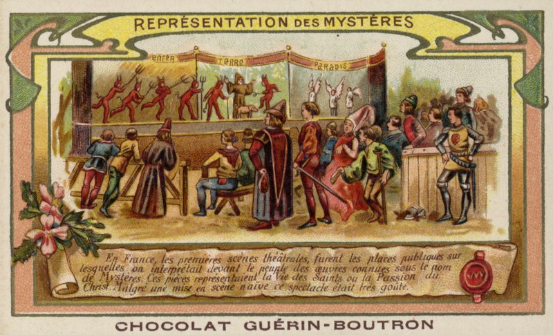 Misztériumjáték (chromolitho) alkotó: French School