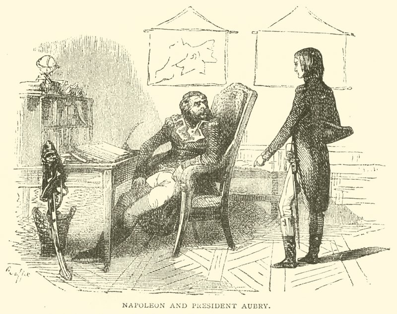 Napóleon és Aubry elnök (metszet) alkotó: French School