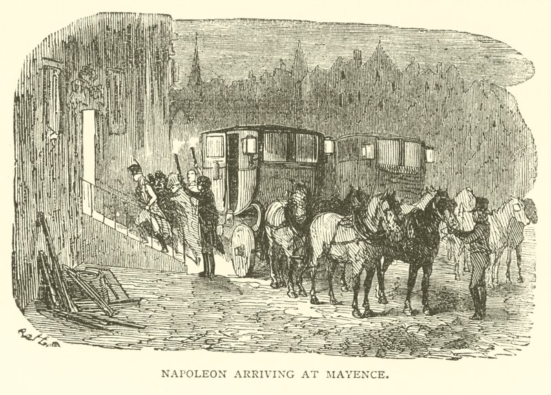 Napóleon érkezése Mayence-be (metszet) alkotó: French School