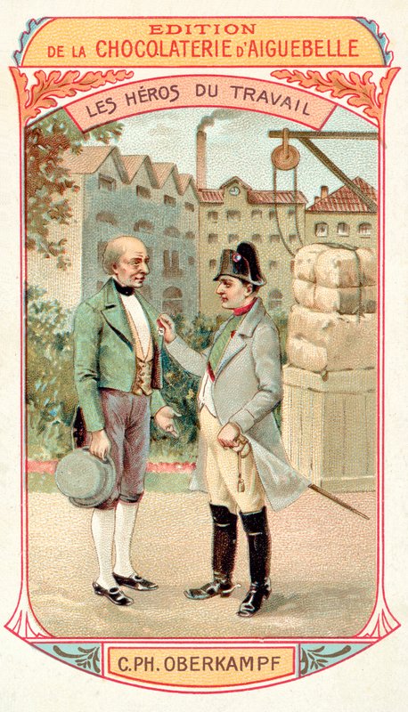 Napóleon kitüntetést adományoz Christophe-Philippe Oberkampf francia iparművésznek, 1806. alkotó: French School