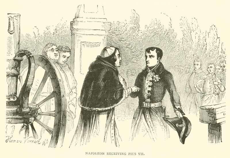 Napóleon fogadja VII. Piust (metszet) alkotó: French School