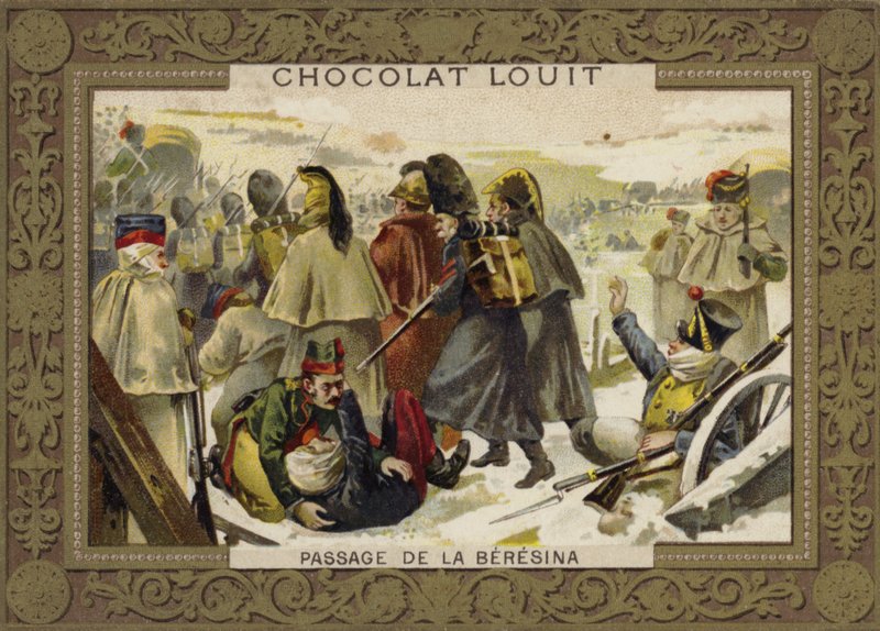 Napoleons Grande Armee átkel a Berezina folyón Oroszországtól való visszavonuláskor, 1812 alkotó: French School