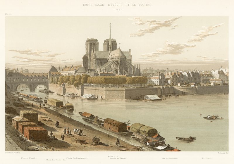 Notre-Dame lEveche és a kolostor, 1750 alkotó: French School
