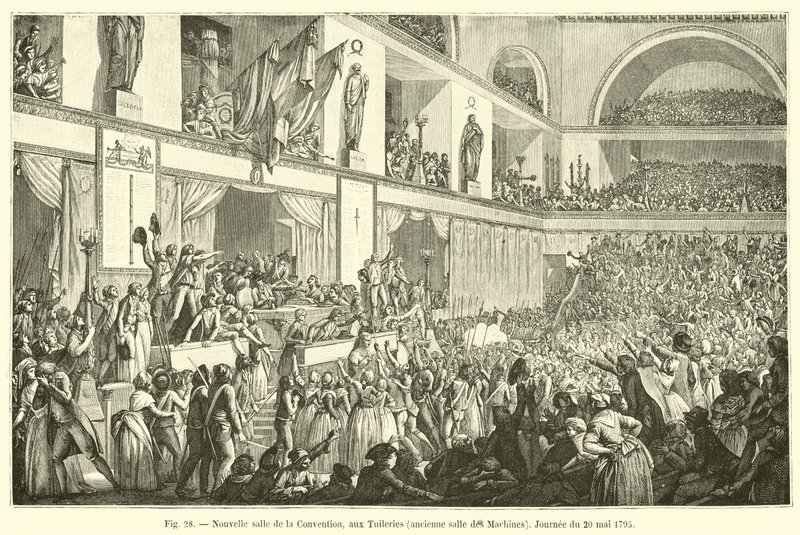 Új kongresszusi terem, a Tuileriákban, egykori gépterem, 1795. május 20 alkotó: French School