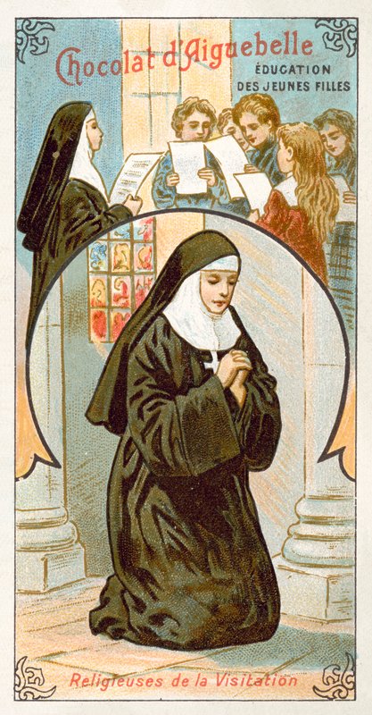 A Mária-látogatási rend apácái (chromolitho) alkotó: French School