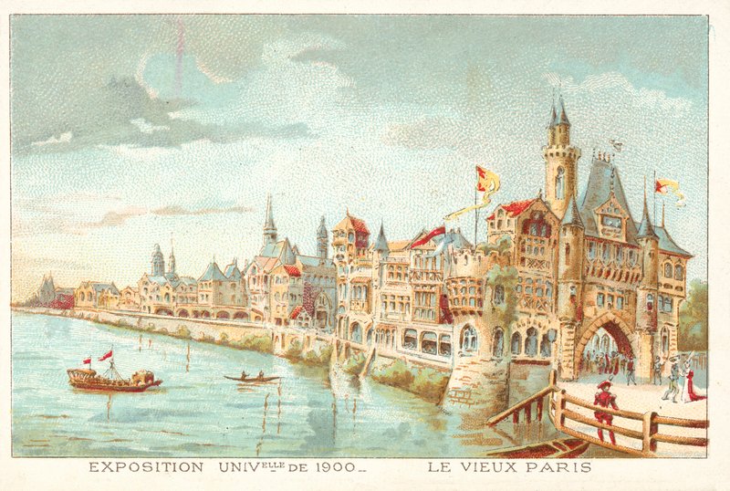 Régi Párizs, Egyetemes Kiállítás 1900, Párizs (chromolitho) alkotó: French School