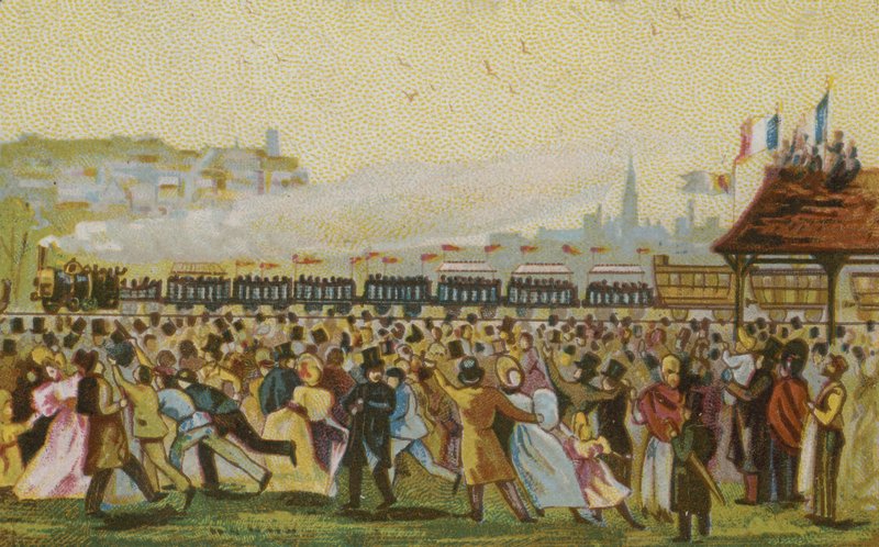 Az első francia vasút megnyitása, 1832 alkotó: French School