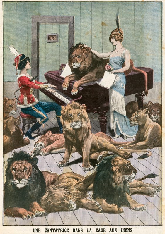 Operaénekes oroszlánketrecben alkotó: French School