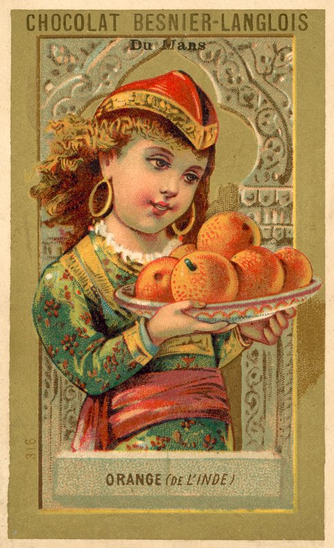 Narancs Indiából (chromolitho) alkotó: French School