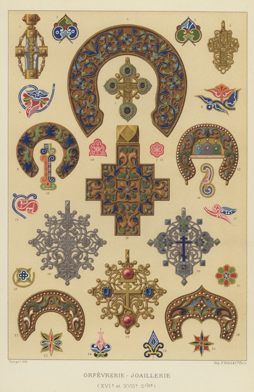 Ezüstműves-ékszerek (16. és 17. század) (chromolitho) alkotó: French School