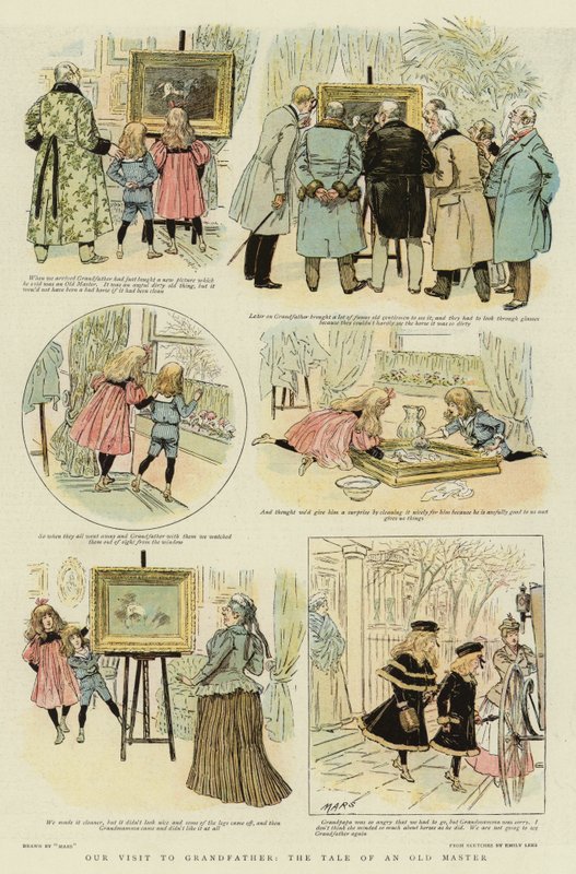 Látogatásunk a nagypapánál, Egy öreg mester meséje (színes litó) alkotó: French School