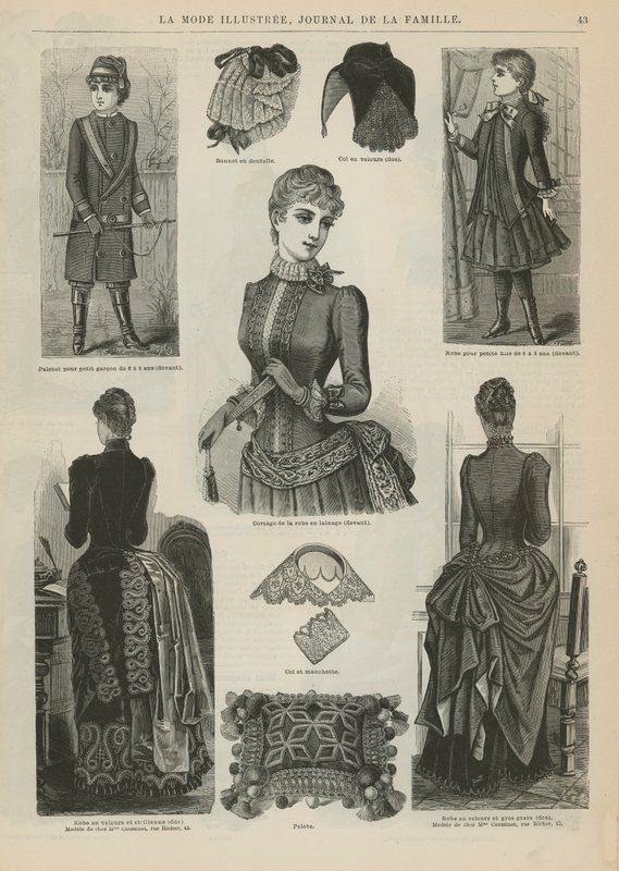 Oldal a La Mode Illustree-ből, 1885 alkotó: French School