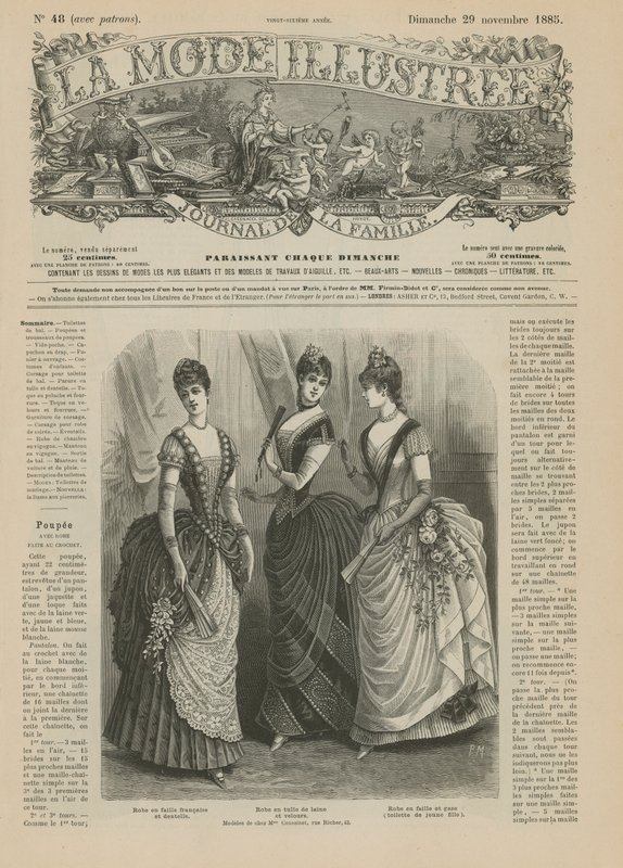 Oldal a La Mode Illustree-ből, 1885 alkotó: French School