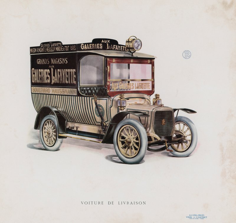 Oldal a Panhard & Levassor katalógusból (színes litho) alkotó: French School
