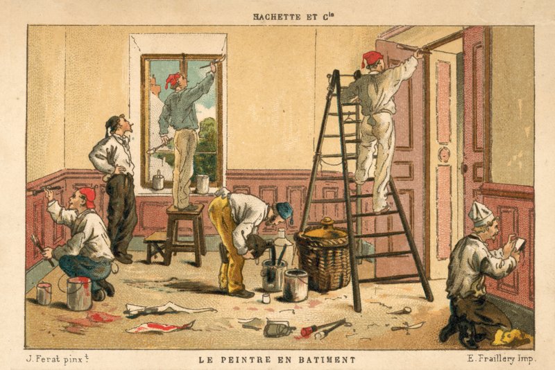 Épületbelső festés (chromolitho) alkotó: French School