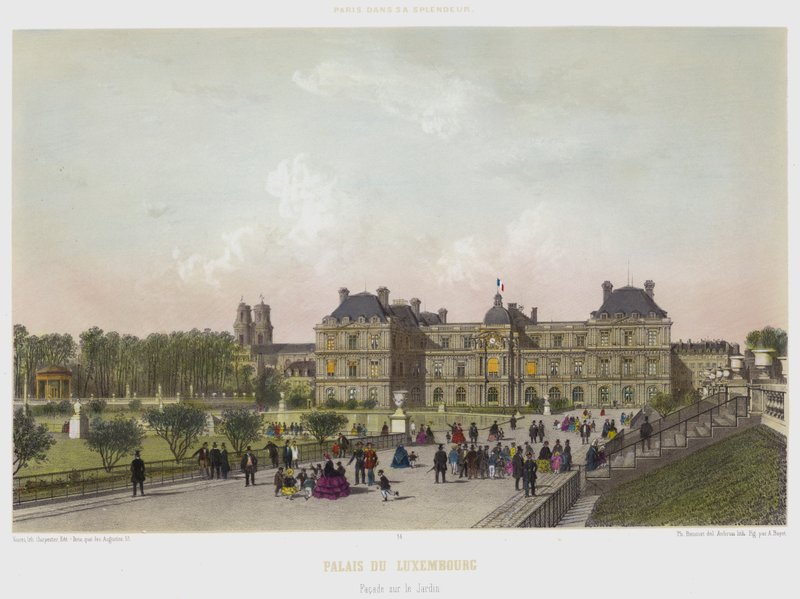 Luxembourg-palota, Homlokzat a kertben (színes litó) alkotó: French School