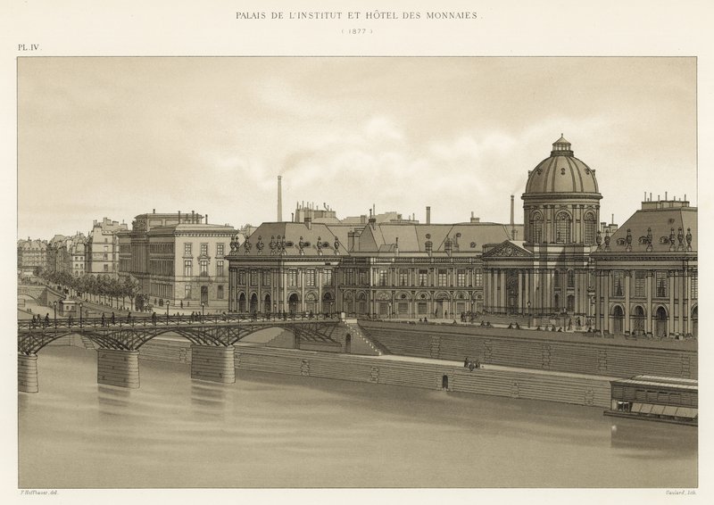Az Intézet palotája és a Hotel des Monnaies, 1877 alkotó: French School