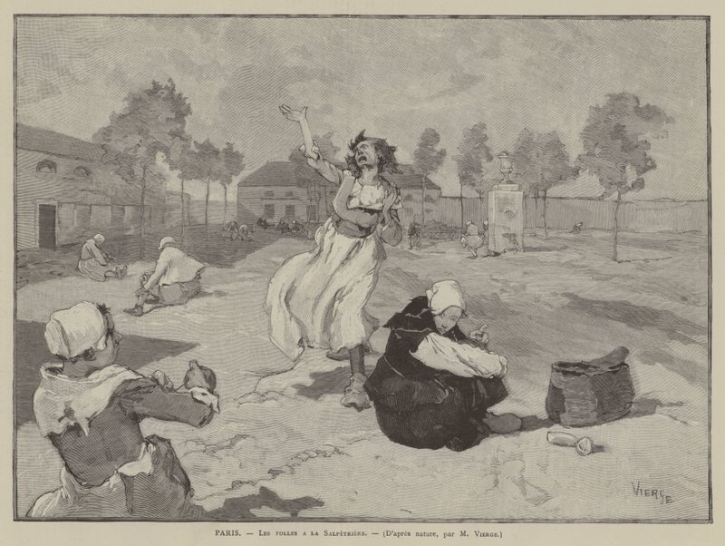 Párizs, Les folles a la Salpetriere (metszet) alkotó: French School