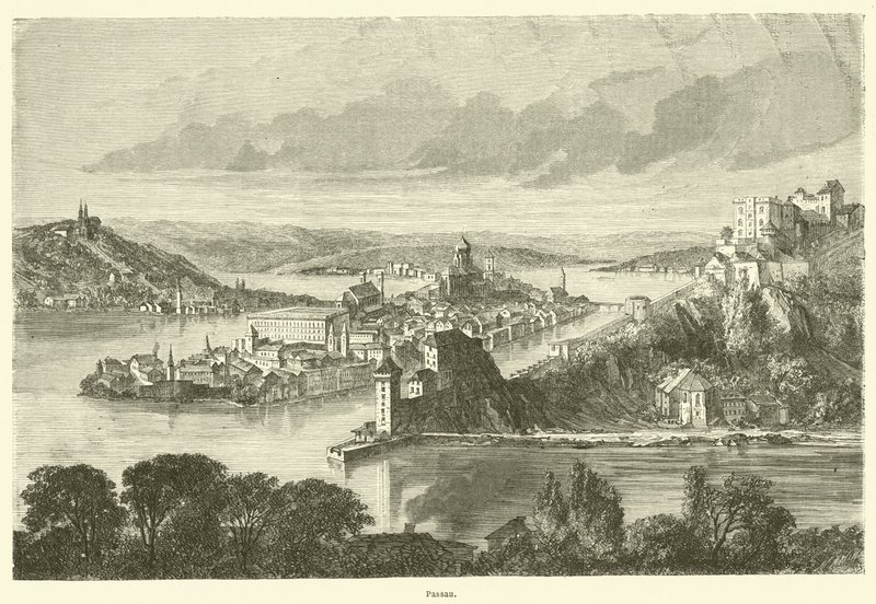 Passau (metszet) alkotó: French School