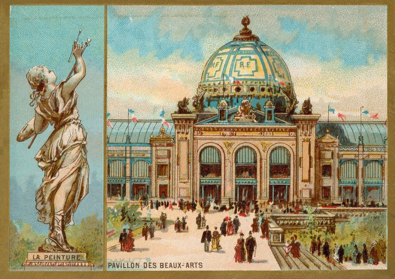 Szépművészeti pavilon, Exposition Universelle, Párizs (chromolitho) alkotó: French School