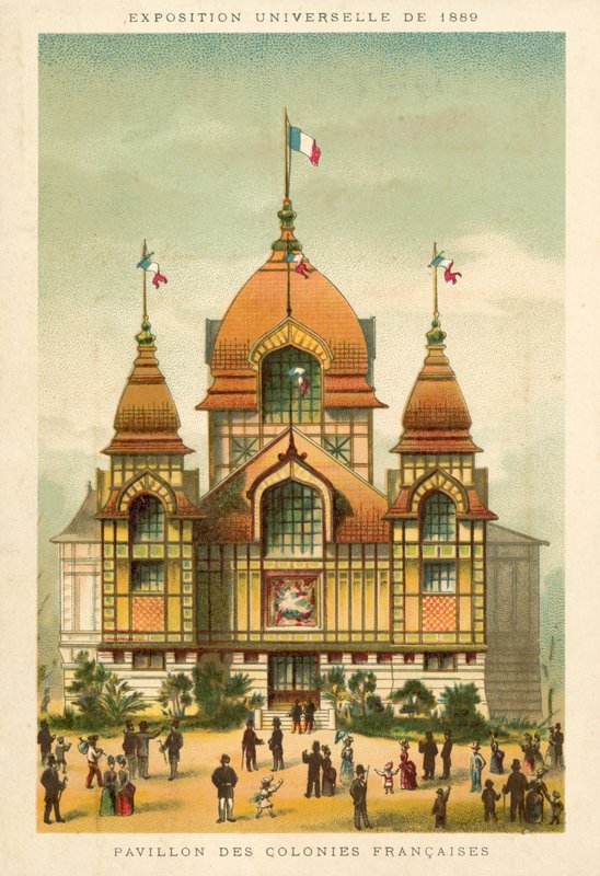 A francia gyarmatok pavilonja, Exposition Universelle 1889, Párizs alkotó: French School