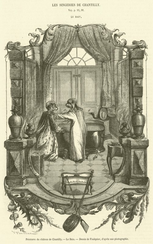 A Château de Chantilly, Le Bain festményei (metszet) alkotó: French School