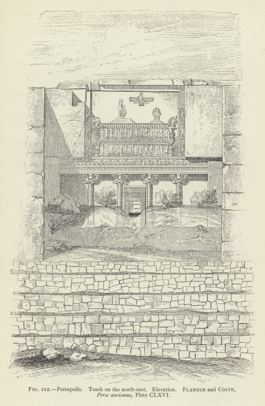Perszepolisz, sír északkeleten, magaslat alkotó: French School