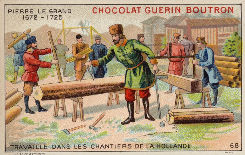 Nagy Péter a hollandiai kikötőben dolgozik (chromolitho) alkotó: French School