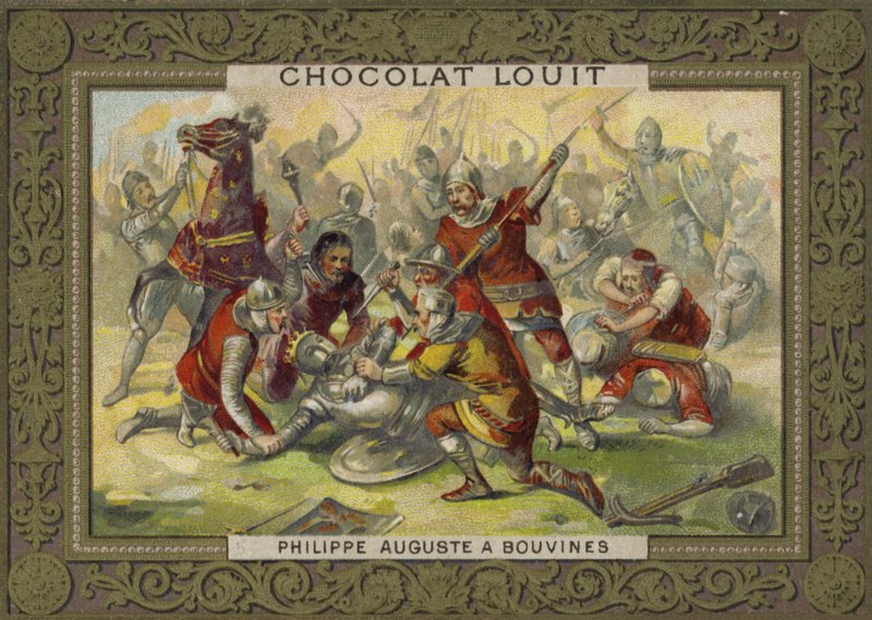 A francia Philip Augustus ló nélkül az 1214-es bouvines-i csatában alkotó: French School