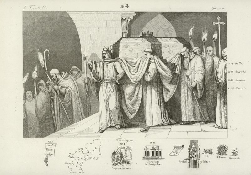 Franciaország III. Fülöp segített vinni apja, IX. Lajos koporsóját alkotó: French School