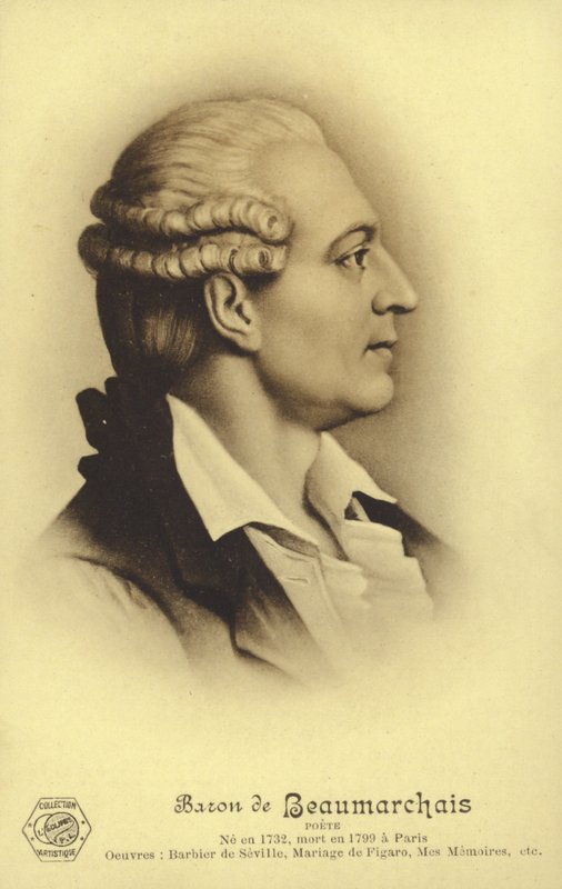 Pierre Beaumarchais (1732-1799), francia drámaíró (litho) alkotó: French School
