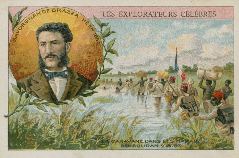 Pierre Savorgnan de Brazza, olasz származású francia felfedező (kromolito) alkotó: French School