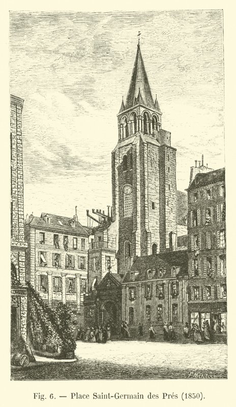 Place Saint-Germain des Pres, 1850 alkotó: French School