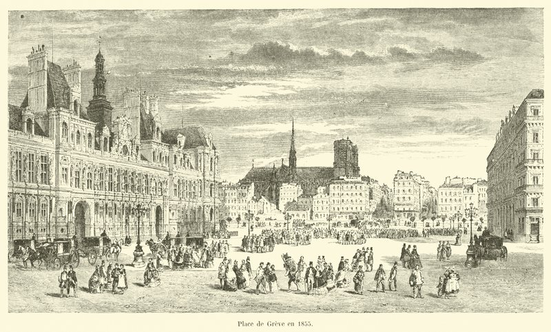 Place de Greve 1855-ben alkotó: French School