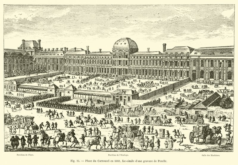 Place du Carrousel 1680-ban, Perelle metszetének fakszimile alkotó: French School